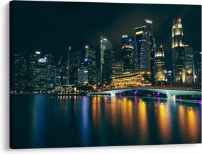 Obraz nočného Singapuru (70x50 cm)