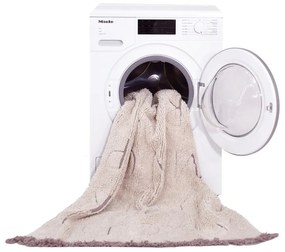 Krémový prateľný ručne tkaný bavlnený detský koberec 120x160 cm ABC – Lorena Canals