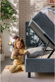 Modrá boxspring posteľ s úložným priestorom 160x200 cm Elva Bold Line – Bonami Selection