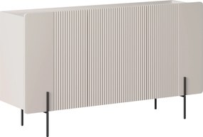 Komoda Malmi 150 cm trojdverová - kašmír / crema bianca / čierne nožičky