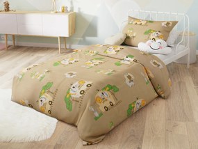 Bavlnené obliečky do postieľky SAFARI TOURS hnedé