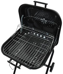 Prenosný gril na drevené uhlie čierna