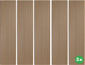 Drevený akustický panel, 2400 x 600 mm, B2BP004, balenie 5 ks, dub