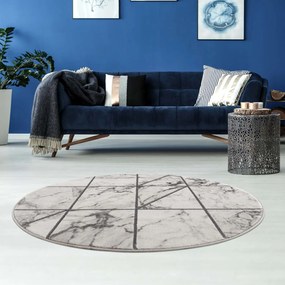 Dekorstudio Moderný okrúhly koberec NOA - vzor 9288 sivý Priemer koberca: 160cm