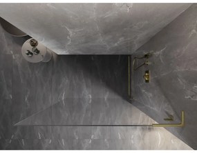 Mexen, Mexen Lunar L sprchová stena pravá 100 x 200 cm, priehľadná 8 mm, zlatý kartáč - 830L-100-000-55-00-P