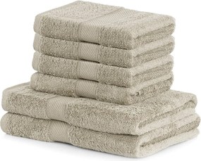 Set 2 béžových osušiek a 4 uterákov DecoKing Bamby