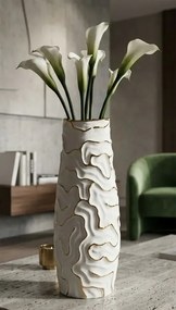 Váza Lia 29 cm biela/zlatá