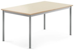 Stôl BORÅS, 1200x800x600 mm, laminát - breza, strieborná