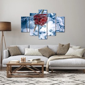 Obraz - detail maliny vo vode (150x105 cm)