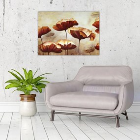 Obraz červených kvetov (70x50 cm)