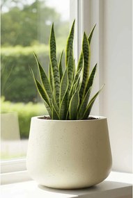 Kvetináč GIRAR, sklolaminát, výška 27 cm, béžová