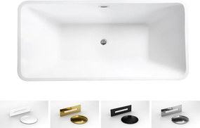 Besco Akrylátová voľne stojaca vaňa Evita BW 160x80 BESCO-Typ výpuste: Click-Clack s prepadom, čierna, BESCO-Rozmery: 160x80, BESCO-Farba: Biela/čier…