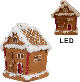 Vianočná perníková chalúpka s Led svetielkami Gingerbread House - 11*9*13 cm