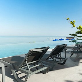 RIO PRO záhradné lehátko dark grey/black