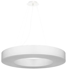 Závesné svietidlo Saturno Slim, 1x biele textilné tienidlo, (biely plast), (fi 70 cm)