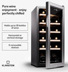 Klarstein Shiraz Premium Smart 18, Chladnička na víno na 18 fliaš