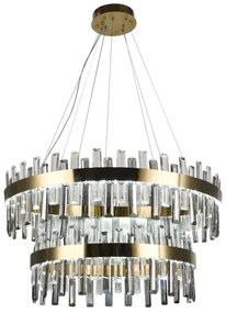 LED Stmievateľný krištáľový luster na lanku LED/190W/230V + diaľkové ovládanie