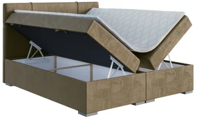 Manželská posteľ Boxspring 200 cm Gal (tmavobéžová) (s matracom a úl. priestorom). Vlastná spoľahlivá doprava až k Vám domov. 1054627