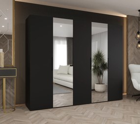 Šatníková skriňa 250 cm Mirabella 2 (čierna + čierna). Akcia -19%. Vlastná spoľahlivá doprava až k Vám domov. 1126429