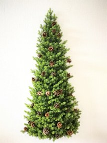 Umelý 100% 3D vianočný stromček na stenu so šiškami veľký- 150 cm