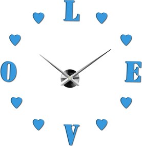 SENTOP | Moderné nalepovacie nástenné hodiny láska | SENTOP 12S011-Wanduhr HEU- analógové