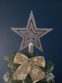 Bestent Špic na vianočný stromček - hviezda 20cm Strieborná
