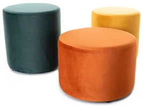Sada 3x taburet Caen Velvet, mix farieb