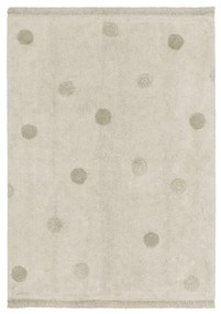 Kaki krémový prateľný ručne tkaný bavlnený detský koberec 120x160 cm Hippy Dots Olive – Lorena Canals