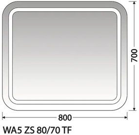 Zrkadlo do kúpeľne Intedoor Wave 80x70 cm WA5 ZS 80/70 TF