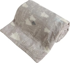 Home Elements Mikroflanelová deka, šedá, lesík