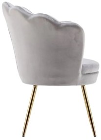 LuxuryForm DESIGN Kreslo FREY VELUR so zlatými nohami - svetlo šedé
