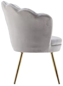 LuxuryForm DESIGN Kreslo FREY VELUR so zlatými nohami - svetlo šedé
