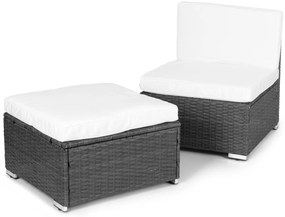 Komplet záhradného nábytku z technorattanu, sivý MultiGarden