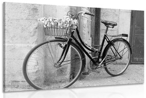 Obraz rustikálny bicykel v čiernobielom prevedení - 90x60
