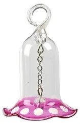 Sklenený zvonček s ružovým závojom
