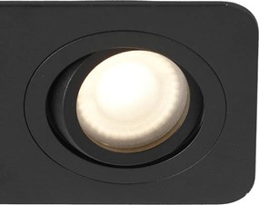 Sada 6 zaoblených zapustených bodových svetiel čierna GU10 50 mm otočné a naklápacie IP44 2-svetlé - Alberto