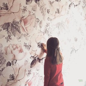 Tapeta ružová záhrada 280x100 cm