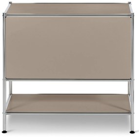 Kovová odkladacia skrinka »CN3« s výklopnými dvierkami, tmavošedá