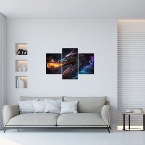Obraz - Drak pľuvajúce plamene (90x60 cm)
