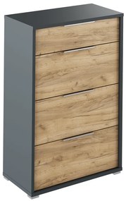 Komoda so šuplíkmi, grafit/dub artisan, RIOMA NEW TYP 22