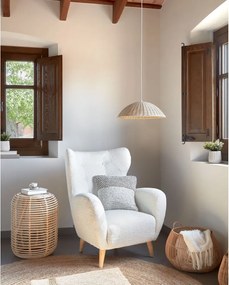 Biele kreslo z textílie buklé Patio – Kave Home