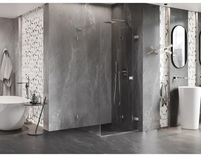 Mexen Lunar-F L, sklápací sprchový kút pravý 80 x 80 cm, 8mm číre sklo, chrómový profil, 836L-080-080-01-00-P