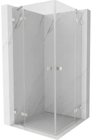 Mexen Lunar Duo, výklopný sprchový kút 80 x 80 cm, 8mm číre sklo, oceľový profil, 834-080L-080P-97-00