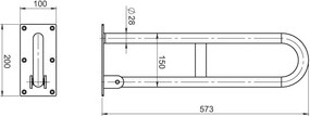 Novaservis Novaservis, dvojitý sklopný úchyt 572mm, biela, R66550-11