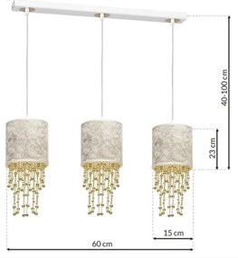 Luster na lanku ALMERIA 3xE27/60W/230V