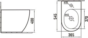Mexen Lena, bidet na postavenie 54,5x36,5x40cm, biela lesklá, 36225200