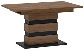 Rozkladací jedálenský stôl, dub bolzano/čierna, 140-180x86 cm, DELIS S