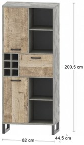 Trojdverová vitrína Bova TC-3D - pieskový dub / woodcon