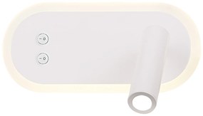 CLX Nástenné moderné LED osvetlenie s čítacím ramenom SARDINIA, 6W+3W, denná biela, biele