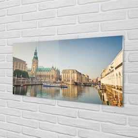Obraz na akrylátovom skle Nemecko hamburg river katedrála 125x50 cm